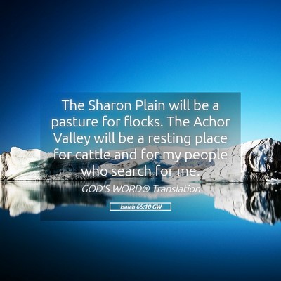 Picture 05 - Isaiah 65:10 GW - The Sharon Plain will be a pasture for flocks. - Bible Verse Picture