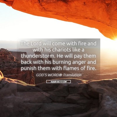 Picture 05 - Isaiah 66:15 GW - The Lord will come with fire and with his - Bible Verse Picture