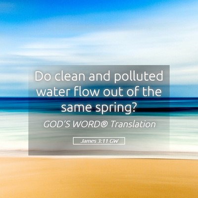 Picture 05 - James 3:11 GW - Do clean and polluted water flow out of the same - Bible Verse Picture