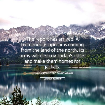 Picture 05 - Jeremiah 10:22 GW - The report has arrived. A tremendous uproar is - Bible Verse Picture