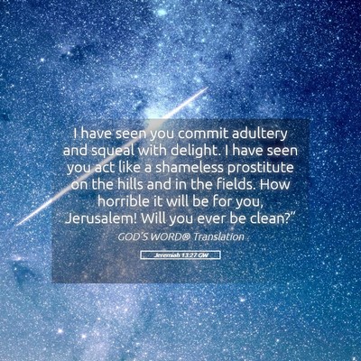 Picture 05 - Jeremiah 13:27 GW - I have seen you commit adultery and squeal with - Bible Verse Picture