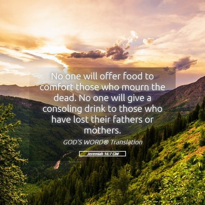 Picture 05 - Jeremiah 16:7 GW - No one will offer food to comfort those who mourn - Bible Verse Picture