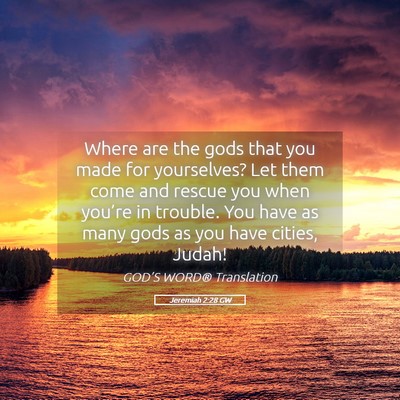 Picture 05 - Jeremiah 2:28 GW - Where are the gods that you made for yourselves? - Bible Verse Picture