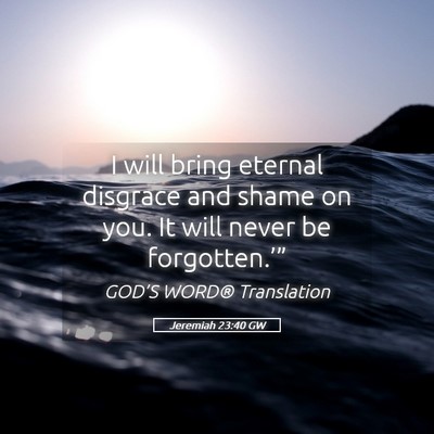 Picture 05 - Jeremiah 23:40 GW - I will bring eternal disgrace and shame on you. - Bible Verse Picture