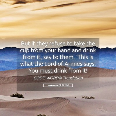 Picture 05 - Jeremiah 25:28 GW - But if they refuse to take the cup from your hand - Bible Verse Picture