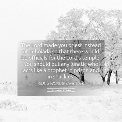 Picture 05 - Jeremiah 29:26 GW - The Lord made you priest instead of Jehoiada so - Bible Verse Picture