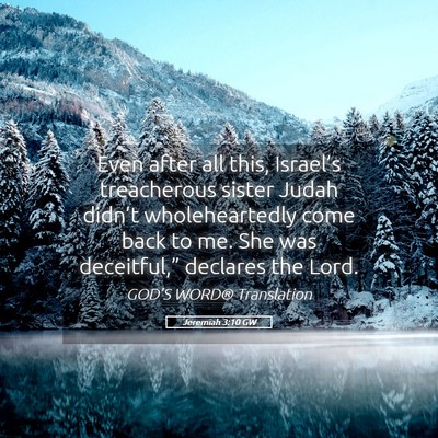 Picture 05 - Jeremiah 3:10 GW - Even after all this, Israel’s treacherous - Bible Verse Picture