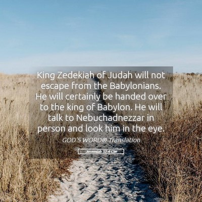 Picture 05 - Jeremiah 32:4 GW - King Zedekiah of Judah will not escape from the - Bible Verse Picture