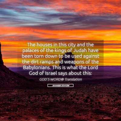 Picture 05 - Jeremiah 33:4 GW - The houses in this city and the palaces of the - Bible Verse Picture