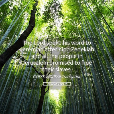 Picture 05 - Jeremiah 34:8 GW - The Lord spoke his word to Jeremiah after King - Bible Verse Picture