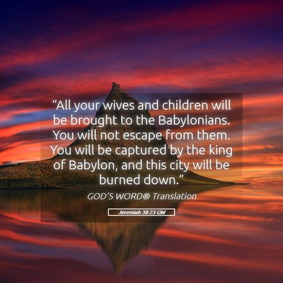 Picture 05 - Jeremiah 38:23 GW - “All your wives and children will be brought to - Bible Verse Picture