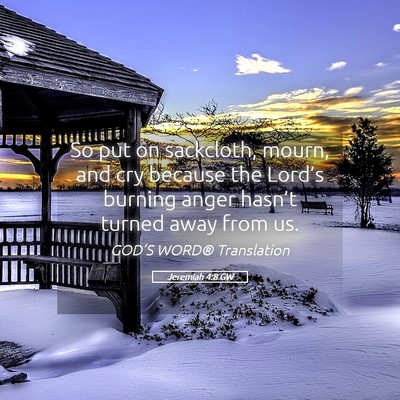 Picture 05 - Jeremiah 4:8 GW - So put on sackcloth, mourn, and cry because the - Bible Verse Picture