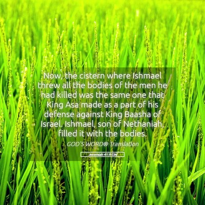 Picture 05 - Jeremiah 41:9 GW - Now, the cistern where Ishmael threw all the - Bible Verse Picture