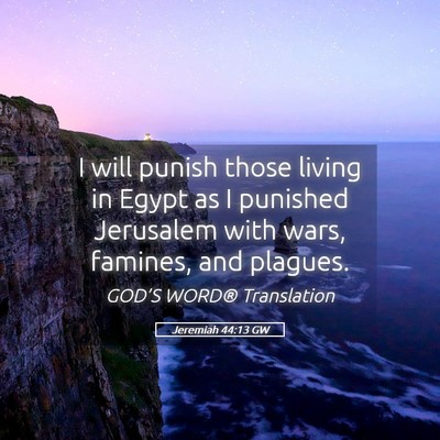 Picture 05 - Jeremiah 44:13 GW - I will punish those living in Egypt as I punished - Bible Verse Picture