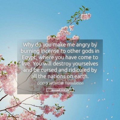 Picture 05 - Jeremiah 44:8 GW - Why do you make me angry by burning incense to - Bible Verse Picture