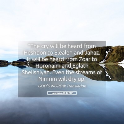 Picture 05 - Jeremiah 48:34 GW - “The cry will be heard from Heshbon to Elealeh - Bible Verse Picture