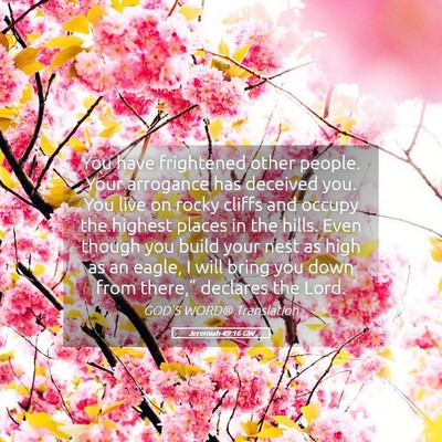 Picture 05 - Jeremiah 49:16 GW - You have frightened other people. Your arrogance - Bible Verse Picture