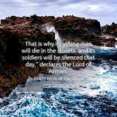Picture 05 - Jeremiah 49:26 GW - That is why its young men will die in the - Bible Verse Picture
