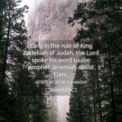 Picture 05 - Jeremiah 49:34 GW - Early in the rule of King Zedekiah of Judah, the - Bible Verse Picture