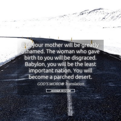 Picture 05 - Jeremiah 50:12 GW - But your mother will be greatly ashamed. The - Bible Verse Picture