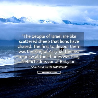 Picture 05 - Jeremiah 50:17 GW - “The people of Israel are like scattered sheep - Bible Verse Picture