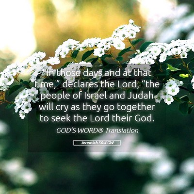 Picture 05 - Jeremiah 50:4 GW - “In those days and at that time,” declares - Bible Verse Picture