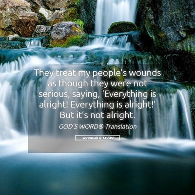 Picture 05 - Jeremiah 6:14 GW - They treat my people’s wounds as though they - Bible Verse Picture