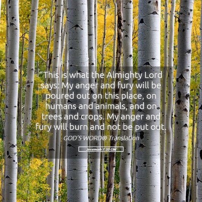 Picture 05 - Jeremiah 7:20 GW - “This is what the Almighty Lord says: My anger - Bible Verse Picture
