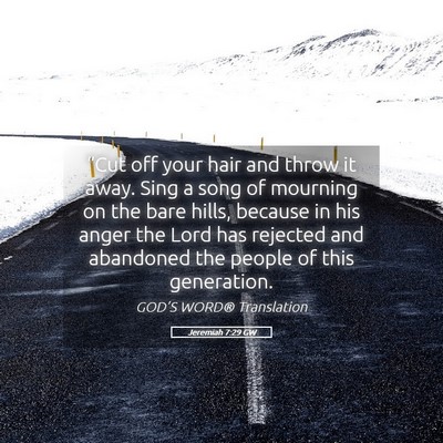 Picture 05 - Jeremiah 7:29 GW - “Cut off your hair and throw it away. Sing a - Bible Verse Picture