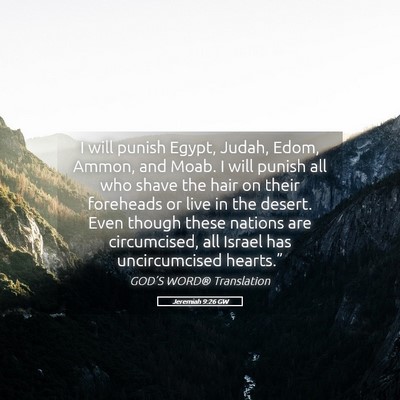 Picture 05 - Jeremiah 9:26 GW - I will punish Egypt, Judah, Edom, Ammon, and - Bible Verse Picture