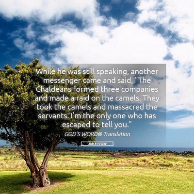Picture 05 - Job 1:17 GW - While he was still speaking, another messenger - Bible Verse Picture