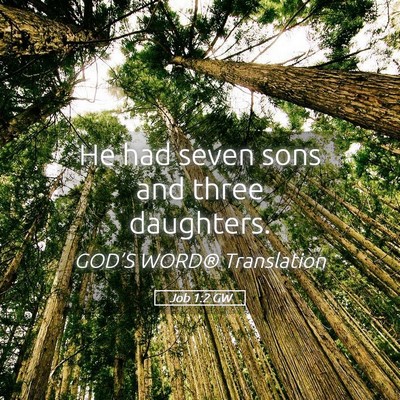Picture 05 - Job 1:2 GW - He had seven sons and three - Bible Verse Picture