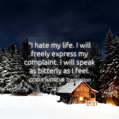 Picture 05 - Job 10:1 GW - “I hate my life. I will freely express my - Bible Verse Picture