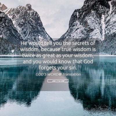 Picture 05 - Job 11:6 GW - He would tell you the secrets of wisdom, because - Bible Verse Picture