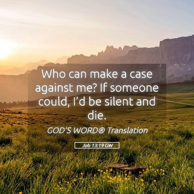 Picture 05 - Job 13:19 GW - Who can make a case against me? If someone could, - Bible Verse Picture