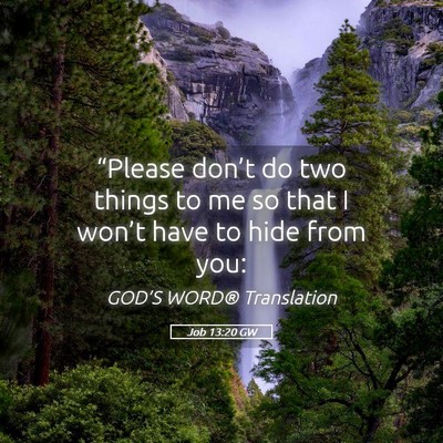 Picture 05 - Job 13:20 GW - “Please don’t do two things to me so that I - Bible Verse Picture