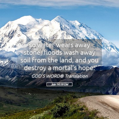 Picture 05 - Job 14:19 GW - so water wears away stone, floods wash away soil - Bible Verse Picture
