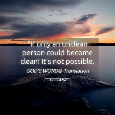 Picture 05 - Job 14:4 GW - “If only an unclean person could become clean! - Bible Verse Picture