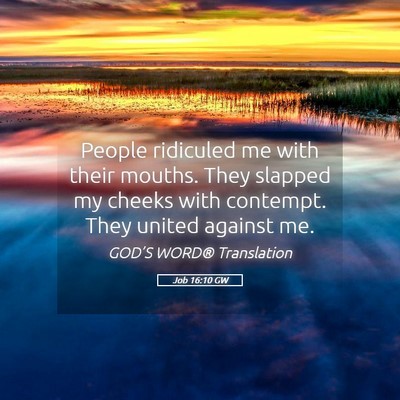 Picture 05 - Job 16:10 GW - People ridiculed me with their mouths. They - Bible Verse Picture