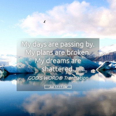 Picture 05 - Job 17:11 GW - My days are passing by. My plans are broken. My - Bible Verse Picture