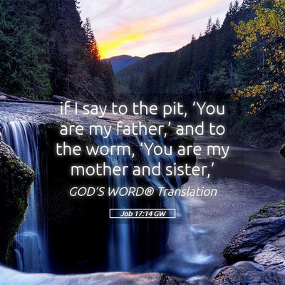 Picture 05 - Job 17:14 GW - if I say to the pit, ‘You are my father,’ and - Bible Verse Picture