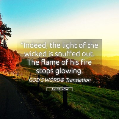 Picture 05 - Job 18:5 GW - “Indeed, the light of the wicked is snuffed - Bible Verse Picture