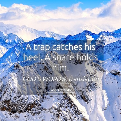 Picture 05 - Job 18:9 GW - A trap catches his heel. A snare holds - Bible Verse Picture