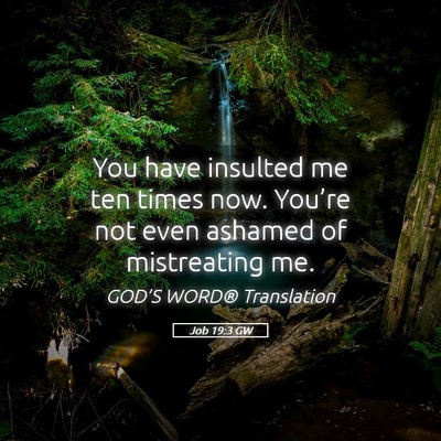 Picture 05 - Job 19:3 GW - You have insulted me ten times now. You’re not - Bible Verse Picture