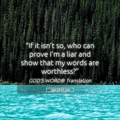 Picture 05 - Job 24:25 GW - “If it isn’t so, who can prove I’m a liar - Bible Verse Picture