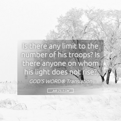 Picture 05 - Job 25:3 GW - Is there any limit to the number of his troops? - Bible Verse Picture
