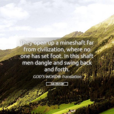 Picture 05 - Job 28:4 GW - They open up a mineshaft far from civilization, - Bible Verse Picture