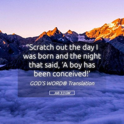 Picture 05 - Job 3:3 GW - “Scratch out the day I was born and the night - Bible Verse Picture