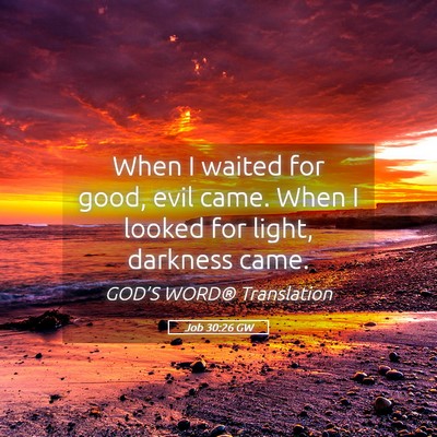 Picture 05 - Job 30:26 GW - When I waited for good, evil came. When I looked - Bible Verse Picture