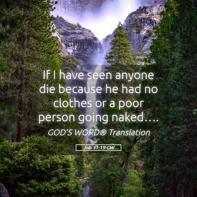 Picture 05 - Job 31:19 GW - If I have seen anyone die because he had no - Bible Verse Picture